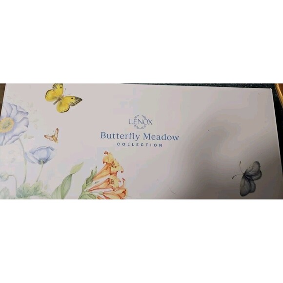 LENOX BUTTERFLY MEADOW 2-PCS SERVING FLATWARE SET SPOON SPORK 11.75" NEW - Picture 4 of 4